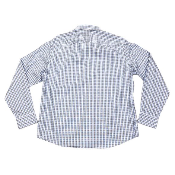 UNTUCKit Men's Blue Plaid Gingham Long Sleeve Button Front Shirt Size XL - Picture 2 of 8